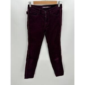 Zadig & Voltaire Eva Velours Purple Skinny Corduroy Pants Women's Size 34